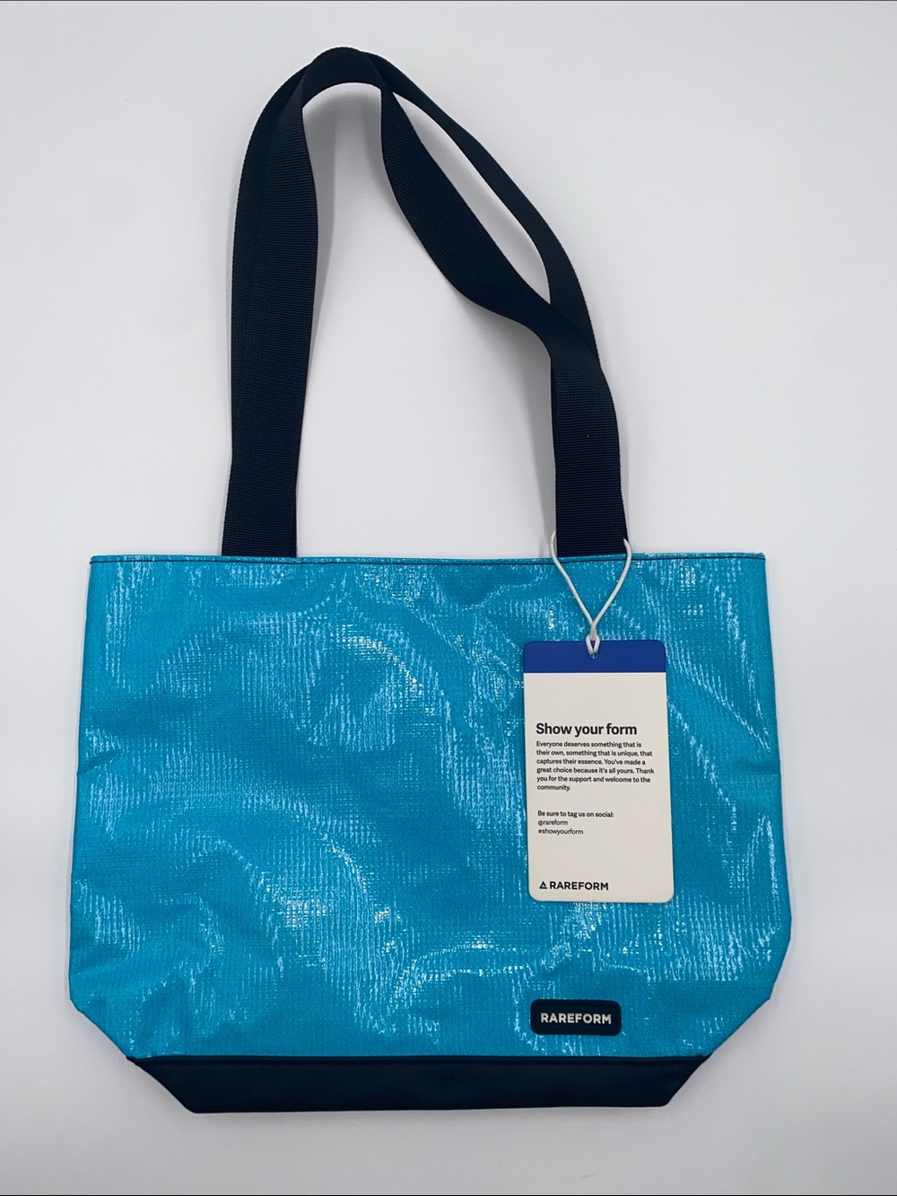 Rareform Mini Blake turquoise Tote with Black Straps